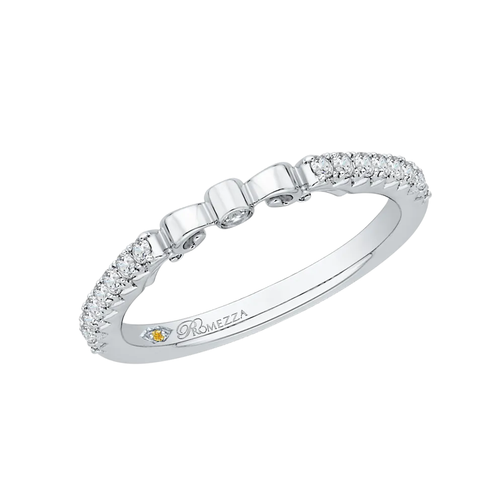 14K White Gold Round Diamond Wedding Band