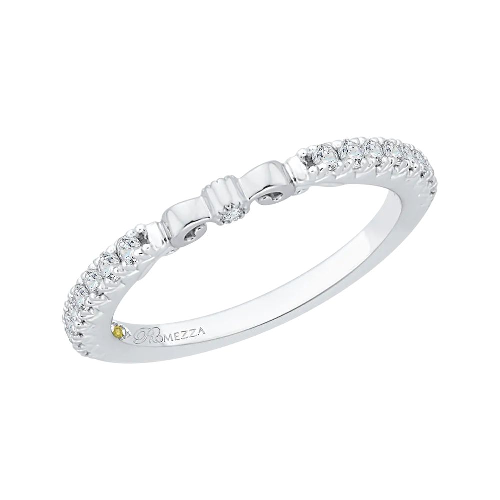 14K White Gold Round Diamond Wedding Band