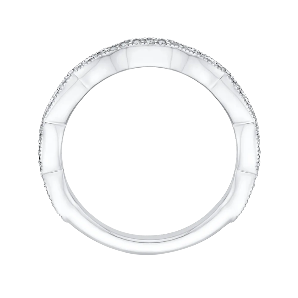 14K White Gold Round Diamond Wedding Band