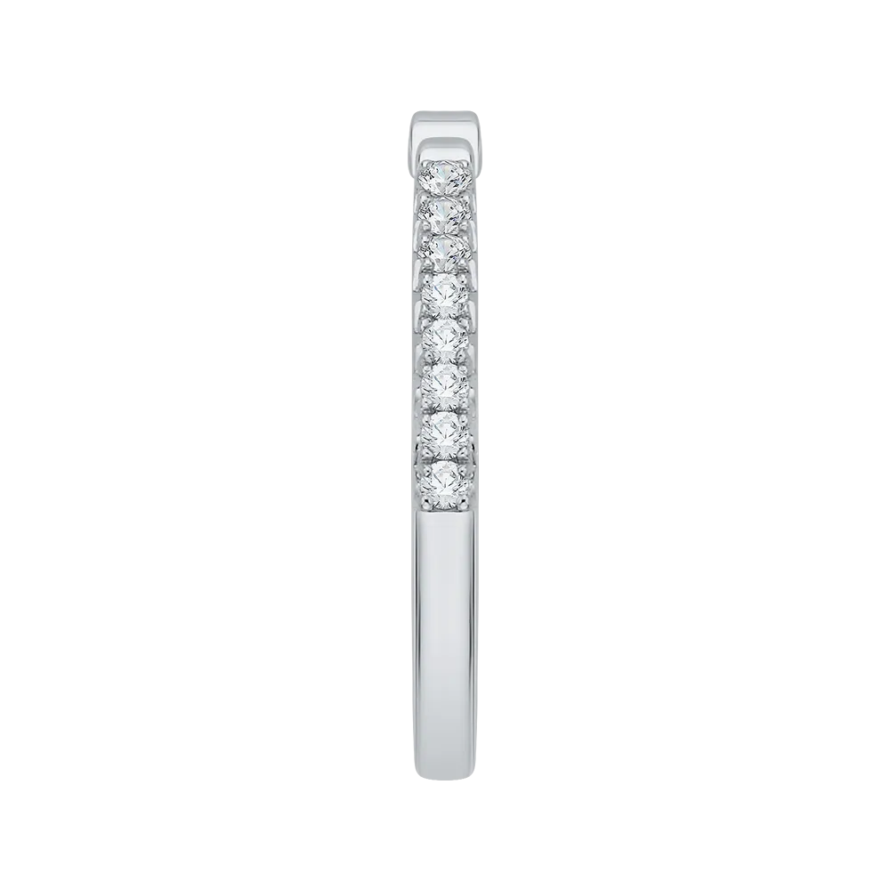 14K White Gold Round Diamond Wedding Band