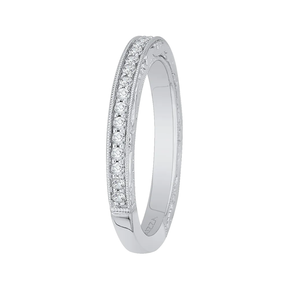 14K White Gold Round Diamond Wedding Band