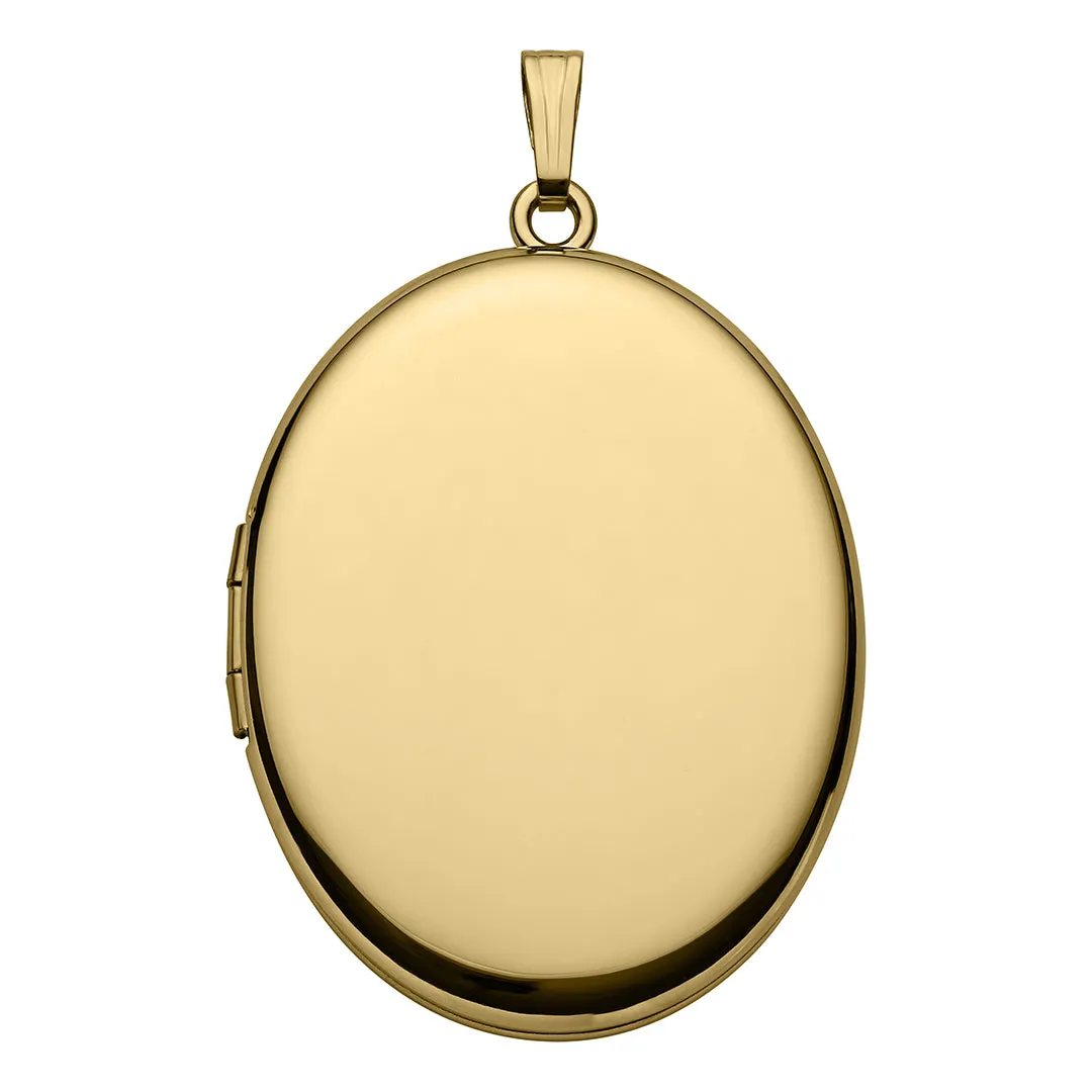 14K Yellow Gold 30x38mm Oval Locket Pendant