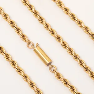 15" Antique 15ct Gold Twisted Rope Chain, 9.5g