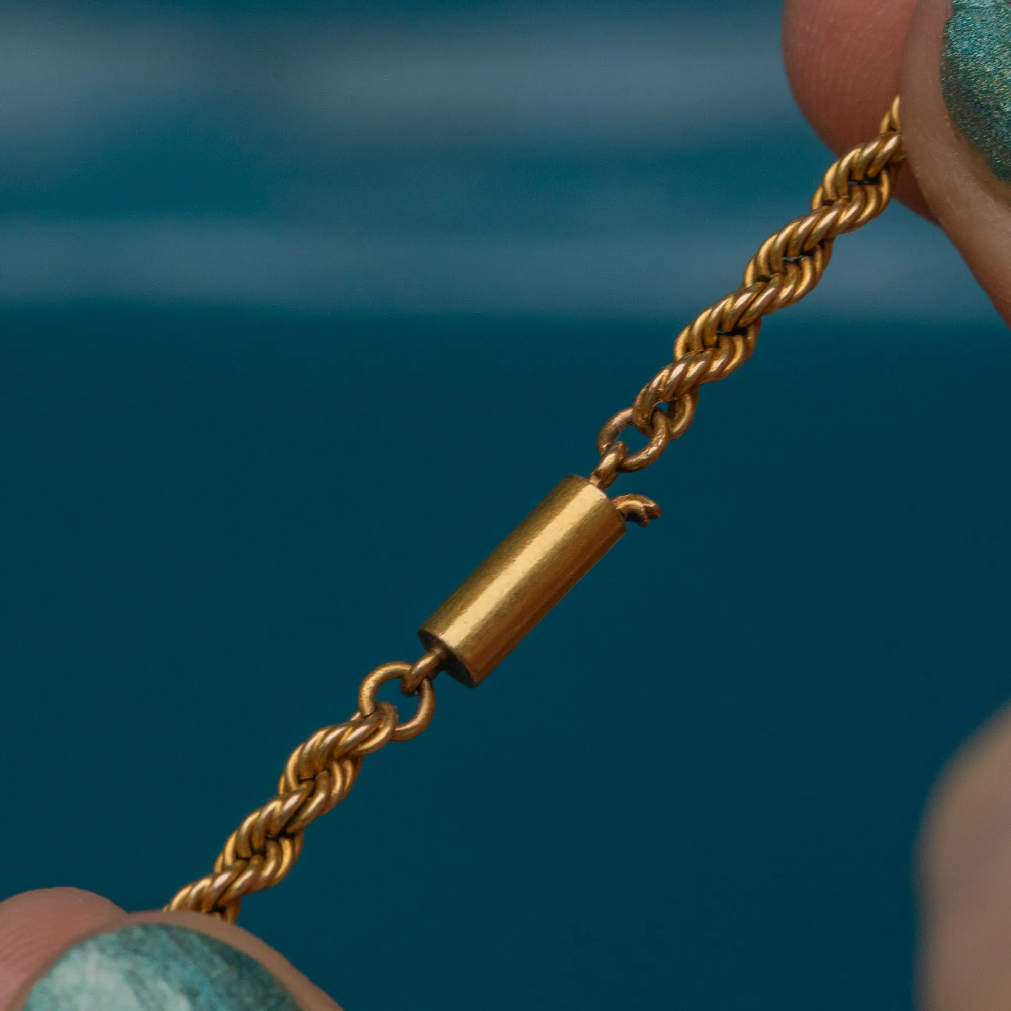 15" Antique 15ct Gold Twisted Rope Chain, 9.5g