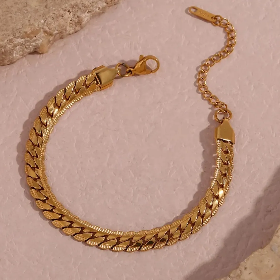 16cm-21cm (6"-8") 6.2mm Width Chunky Flat Cuban Chain Bracelet