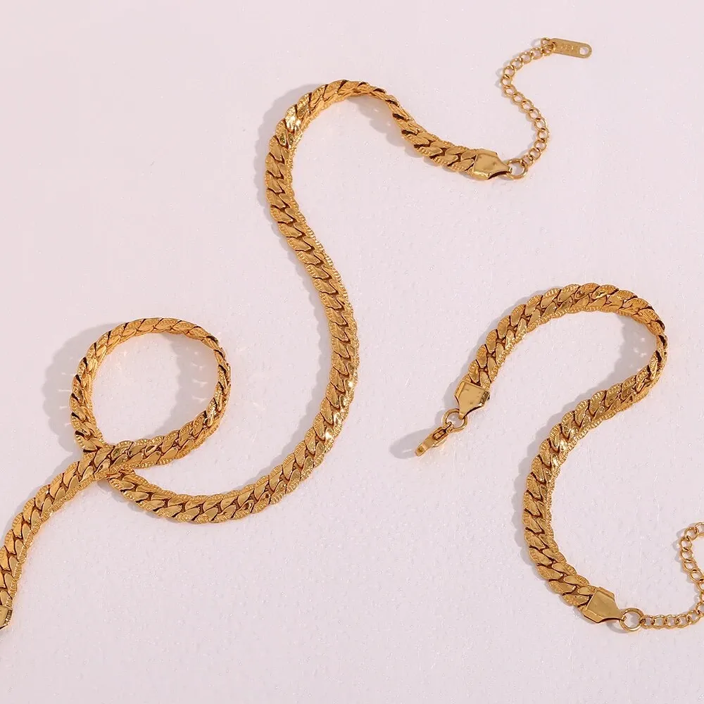 16cm-21cm (6"-8") 6.2mm Width Chunky Flat Cuban Chain Bracelet