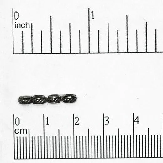 21mm Inlaid Rope 4-Hole Connector - Made of Pewter - Sold Individually - CBS3466
