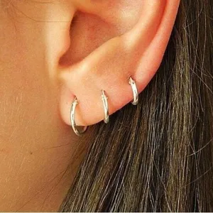 3-Pairs: Endless Hoop Earrings