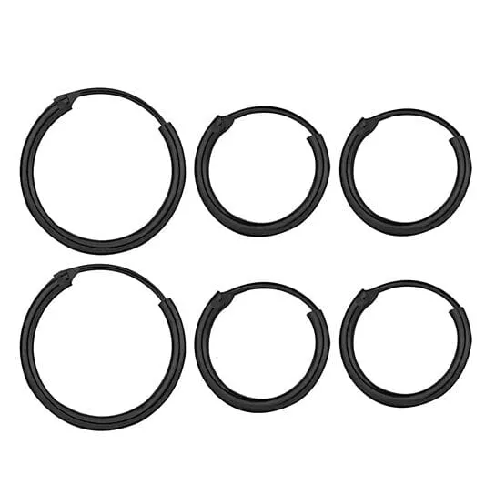 3-Pairs: Endless Hoop Earrings