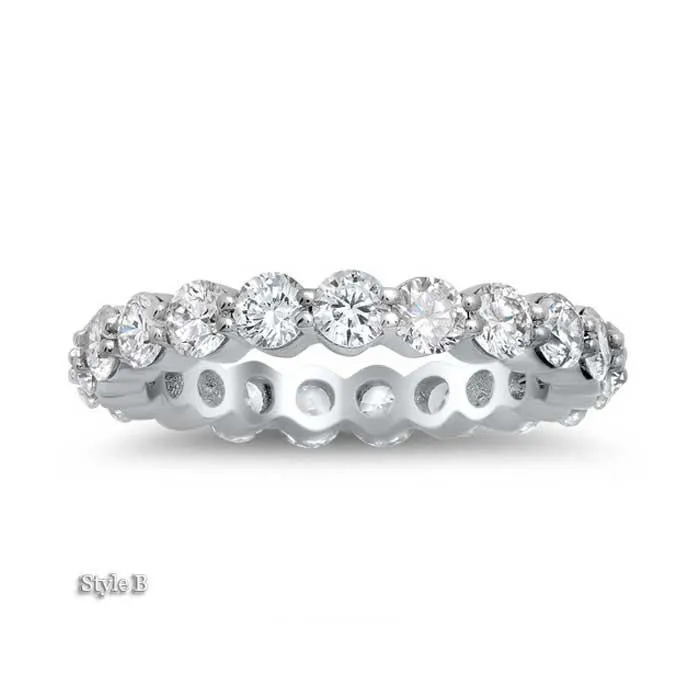 3mm Moissanite Forever One Round 2.00cttw Eternity Ring