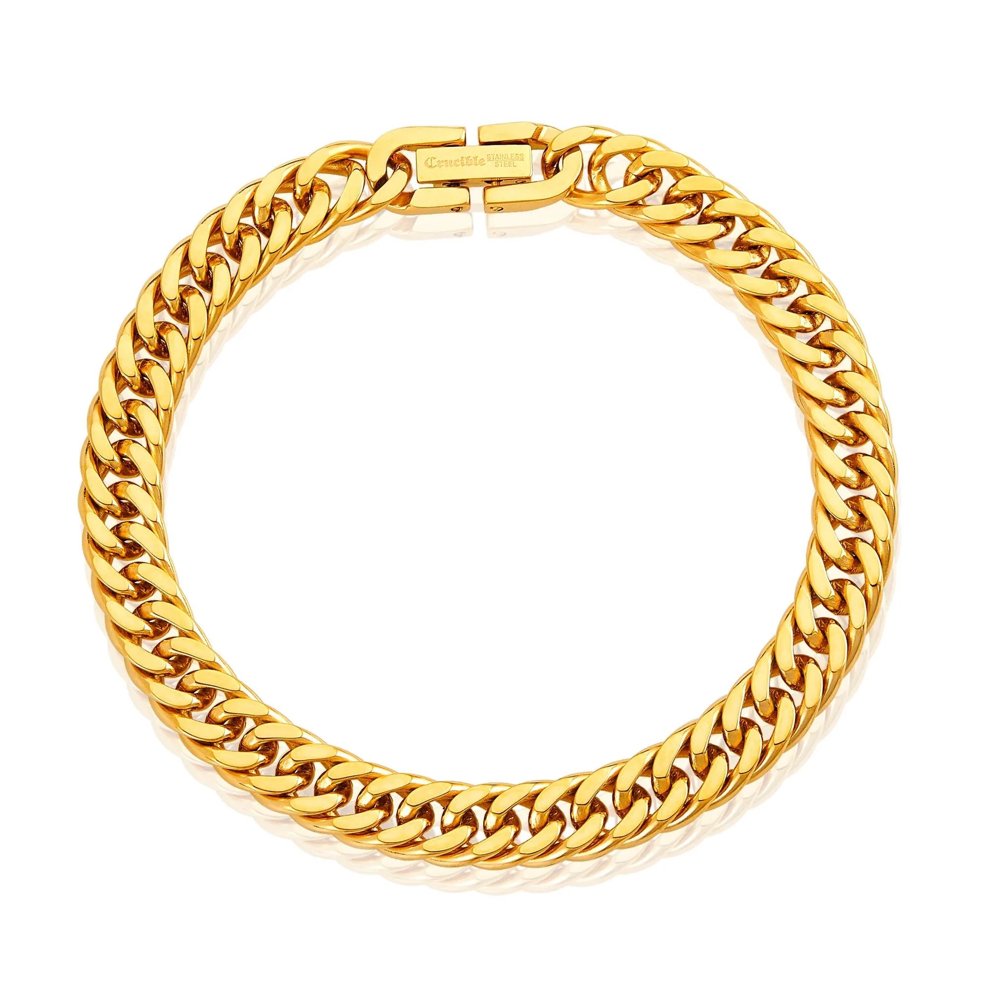 8mm Stainless Steel Cuban Chain Bracelet