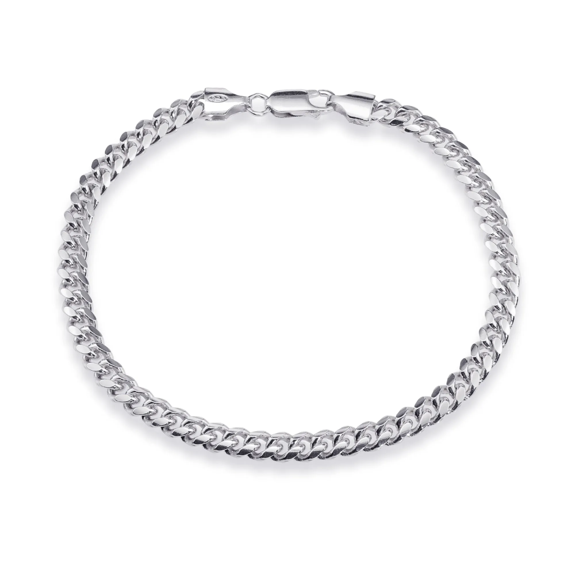 925 Sterling Silver Cuban Chain Necklace & Bracelet
