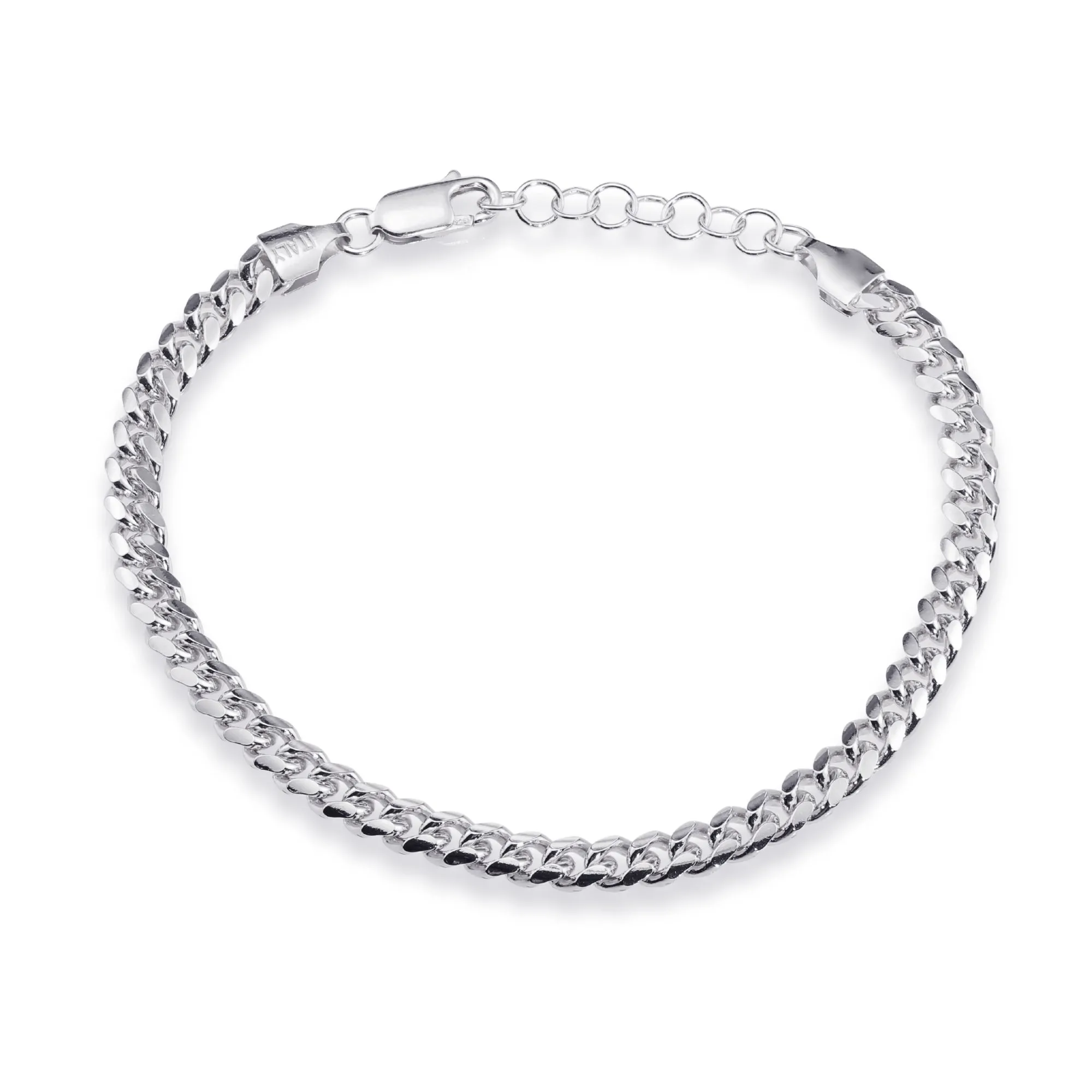 925 Sterling Silver Cuban Chain Necklace & Bracelet