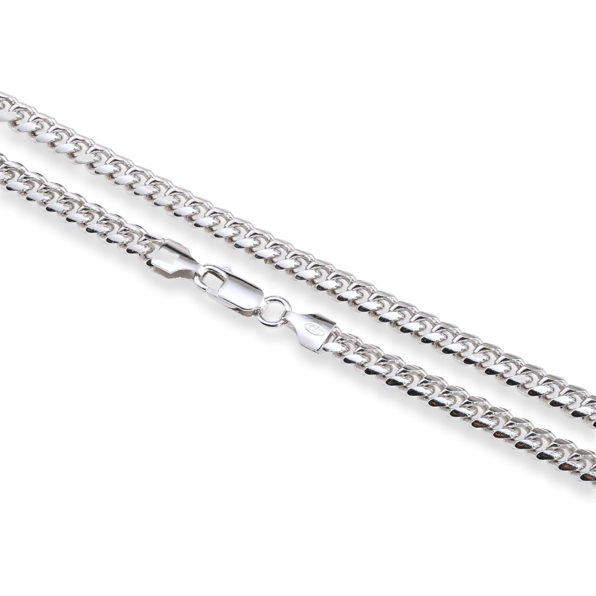 925 Sterling Silver Cuban Chain Necklace & Bracelet