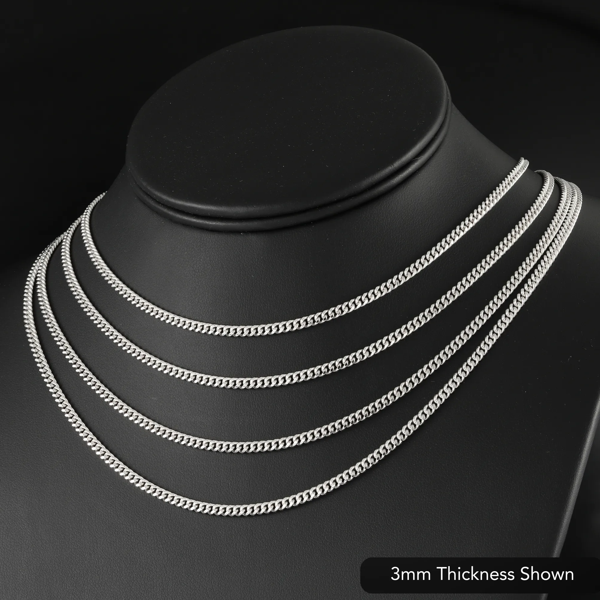 925 Sterling Silver Cuban Chain Necklace & Bracelet
