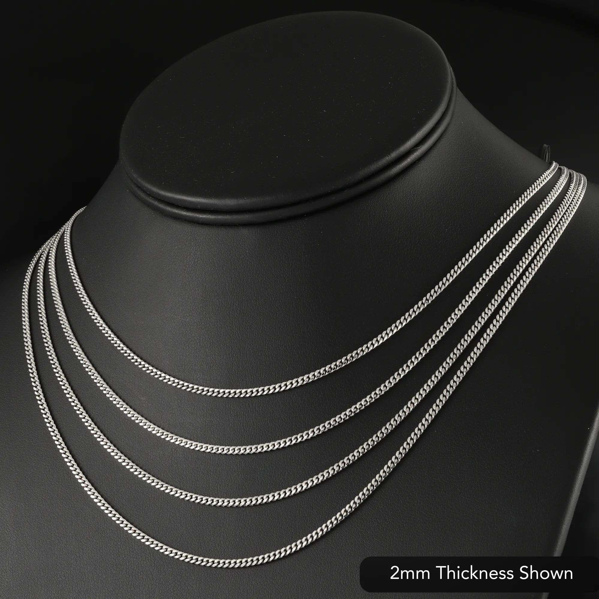 925 Sterling Silver Cuban Chain Necklace & Bracelet