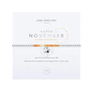 A Little November Birthstone Bracelet | Silver Plated with Yellow Quartz