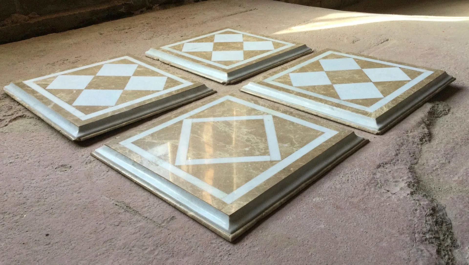 Accent Marble Tiles with Inlaid Design