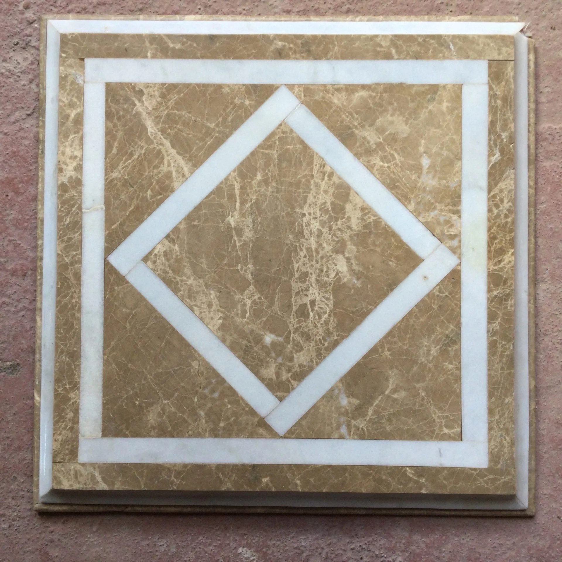 Accent Marble Tiles with Inlaid Design