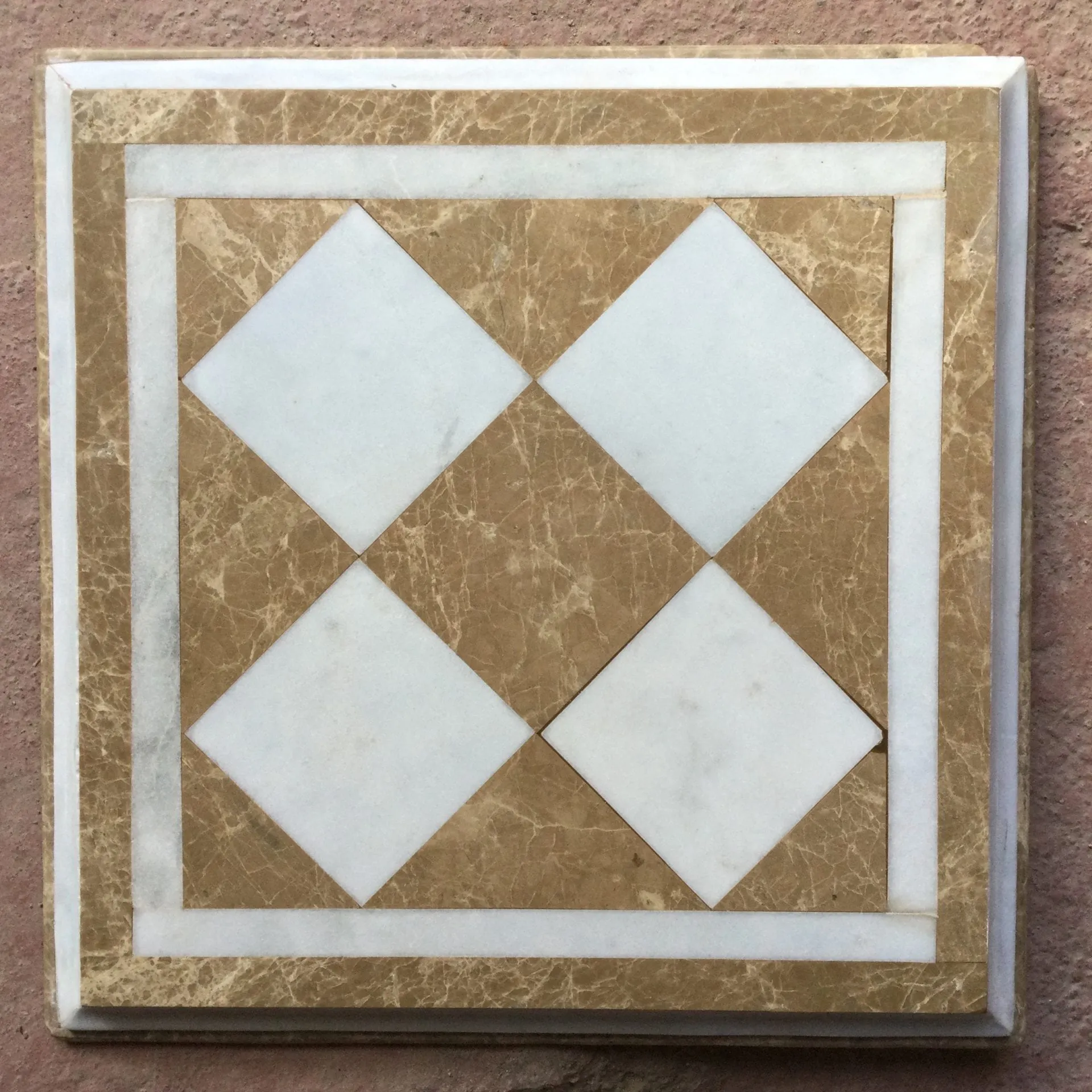 Accent Marble Tiles with Inlaid Design