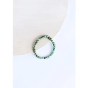 Adult: Natural Turquoise Jasper Stretch Bracelet