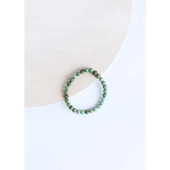 Adult: Natural Turquoise Jasper Stretch Bracelet
