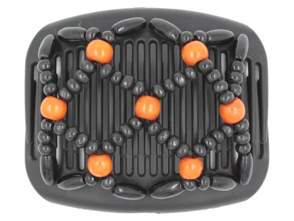 African Butterfly Hair Comb - Ndebele Black 130