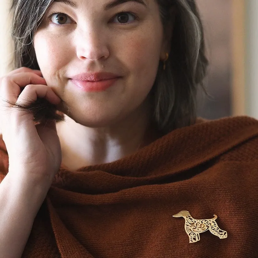 Ainslee the Afghan Hound Perfume Brooch