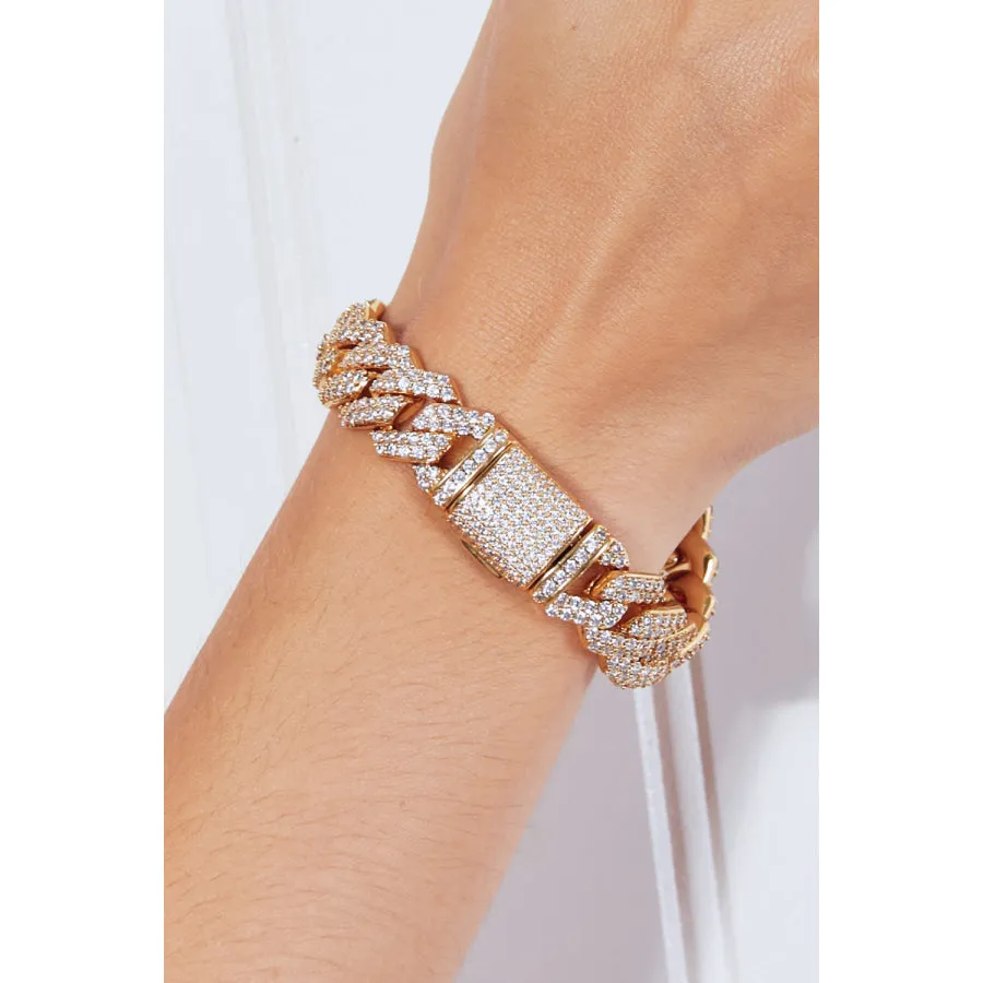 Alloy Inlaid Zircon Bracelet