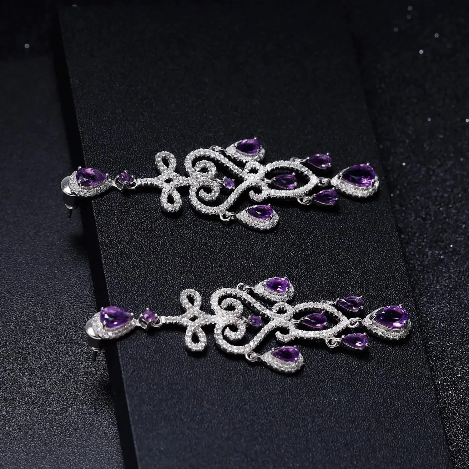 Amethyst Culture Earrings in Sterling Silver