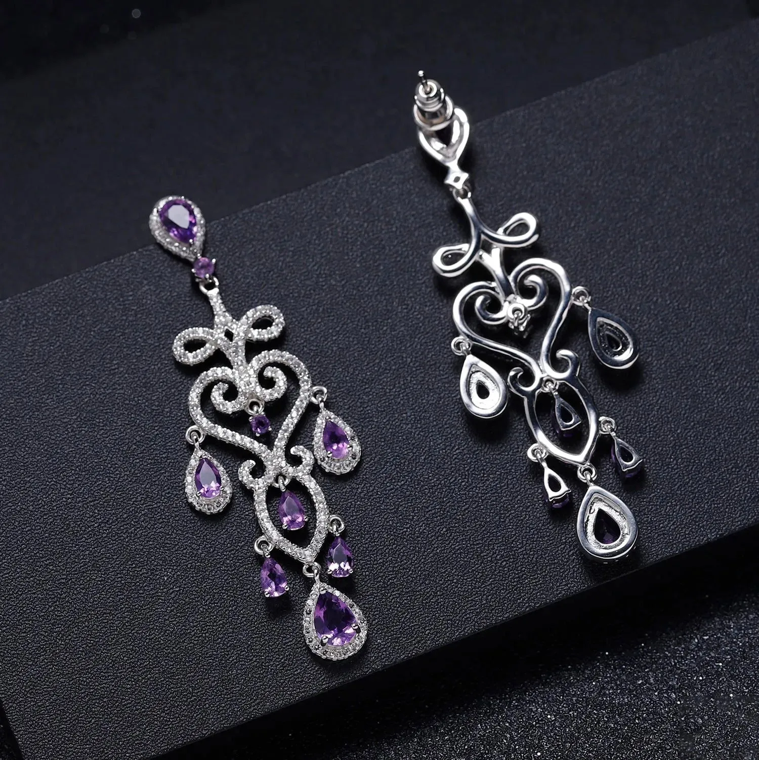 Amethyst Culture Earrings in Sterling Silver