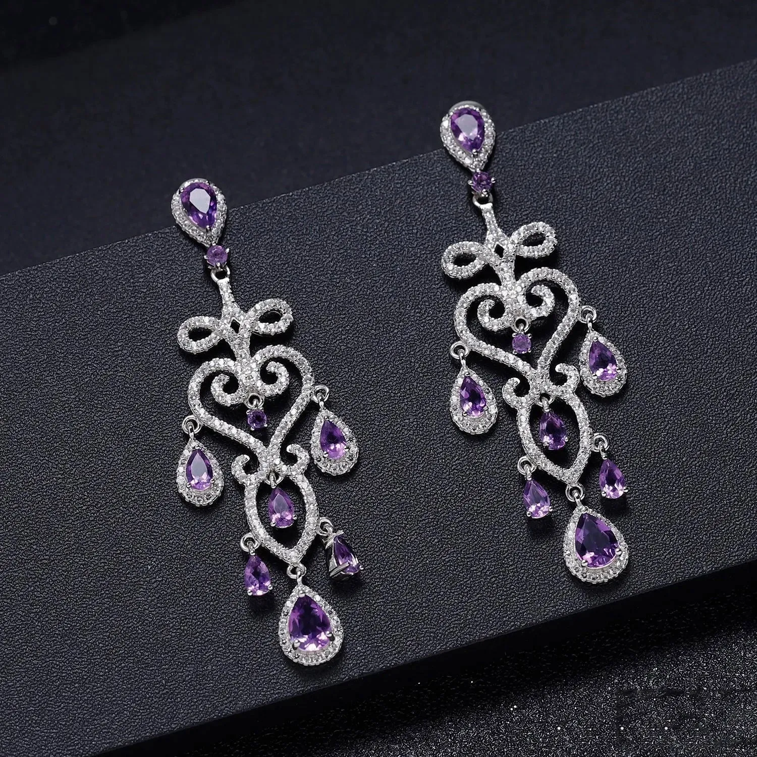 Amethyst Culture Earrings in Sterling Silver