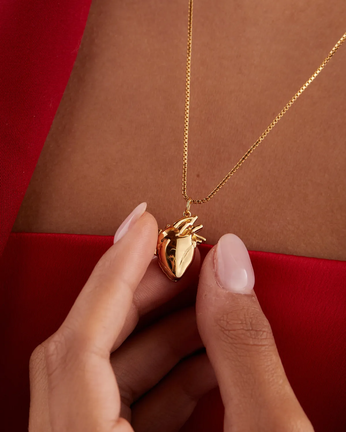 Anatomical Heart Locket Pendant