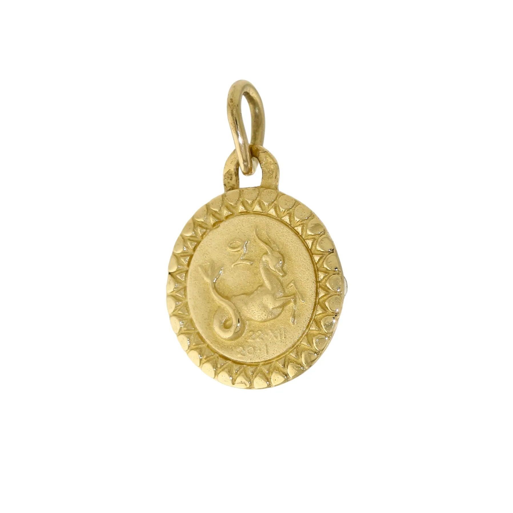 Antique 14k Gold x Capricorn Coin Pendant
