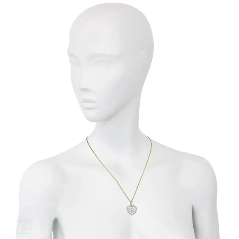 Antique diamond heart pendant