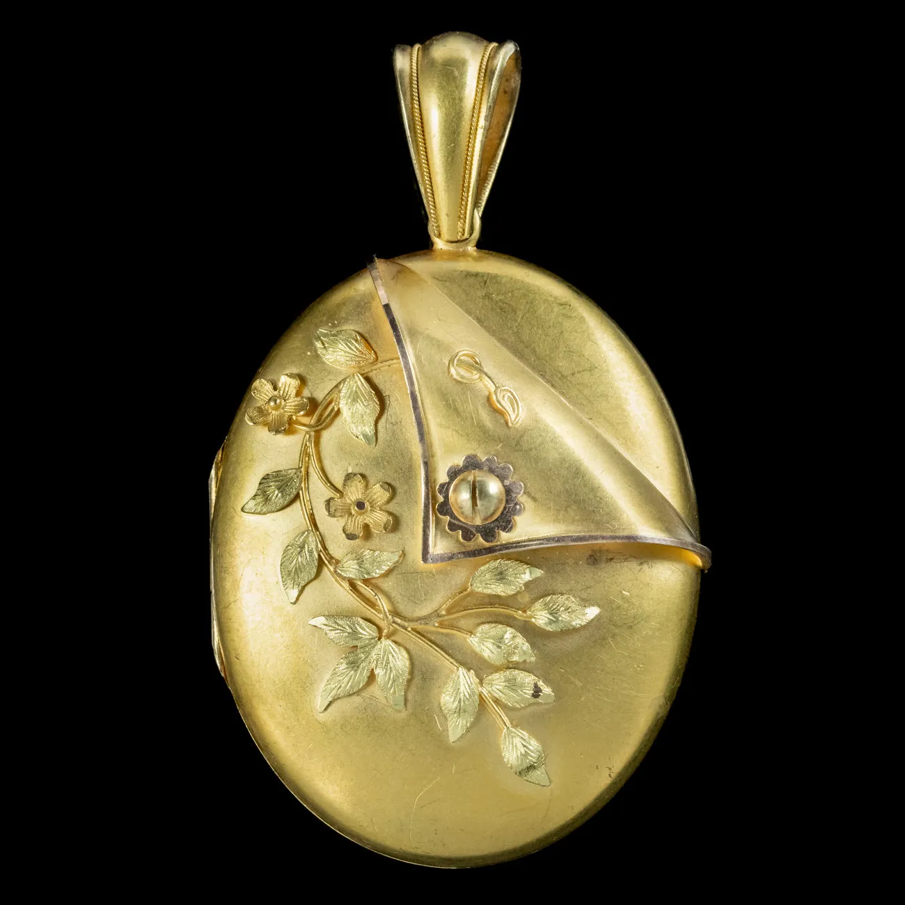 Antique Victorian 15ct Gold Floral Locket Circa 1880