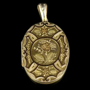 Antique Victorian Gold Silver Locket Circa 1880