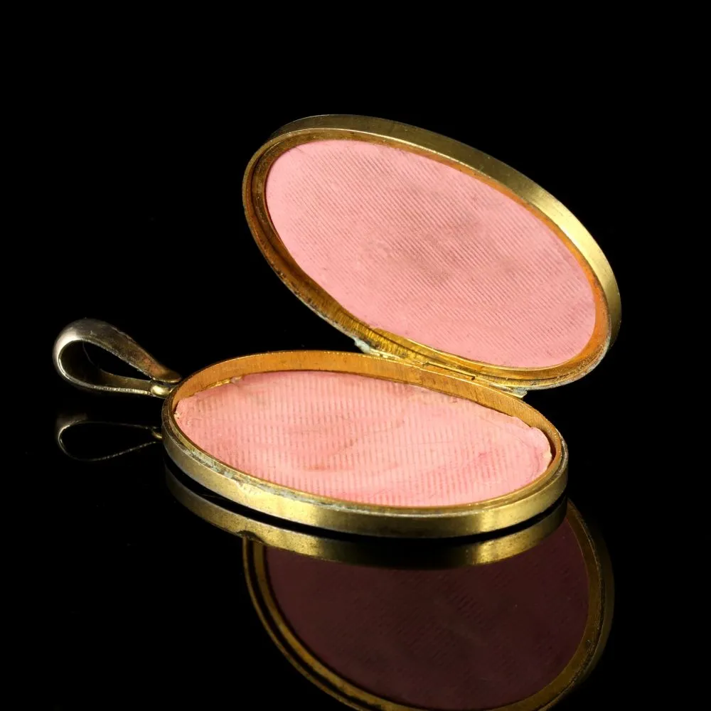 Antique Victorian Gold Silver Locket Circa 1880