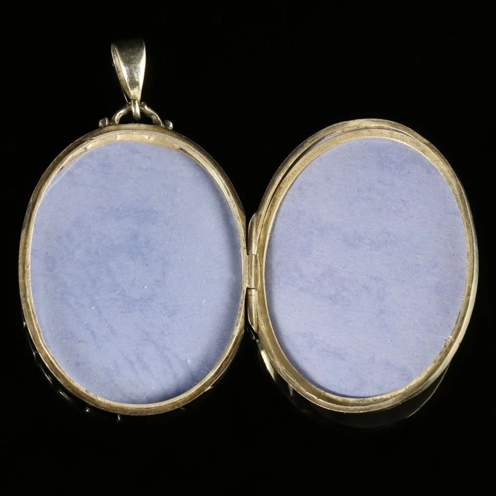 Antique Victorian Large Silver Locket Dated 1882