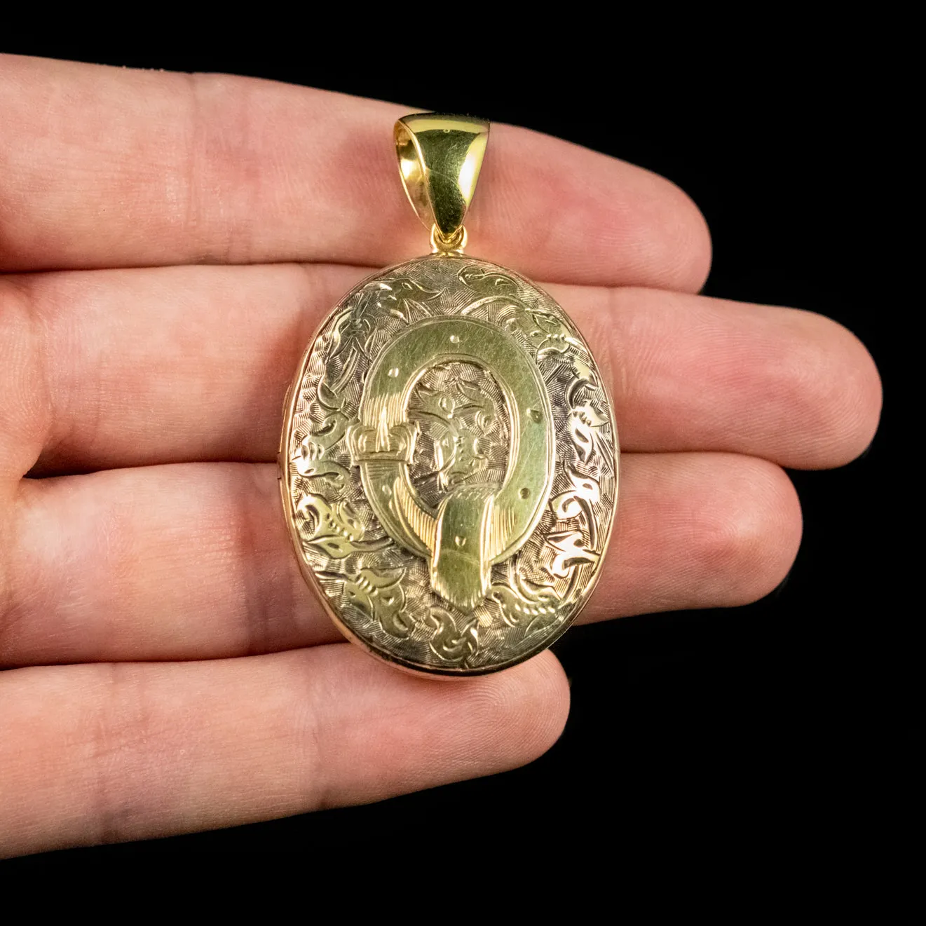 Antique Victorian Locket Collar Necklace 18Ct Gold On Silver Circa 1880