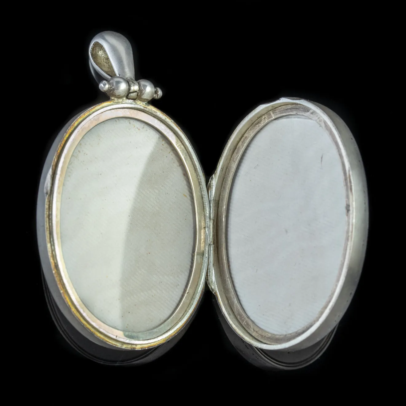 Antique Victorian Silver Forget Me Not Locket Circa 1880