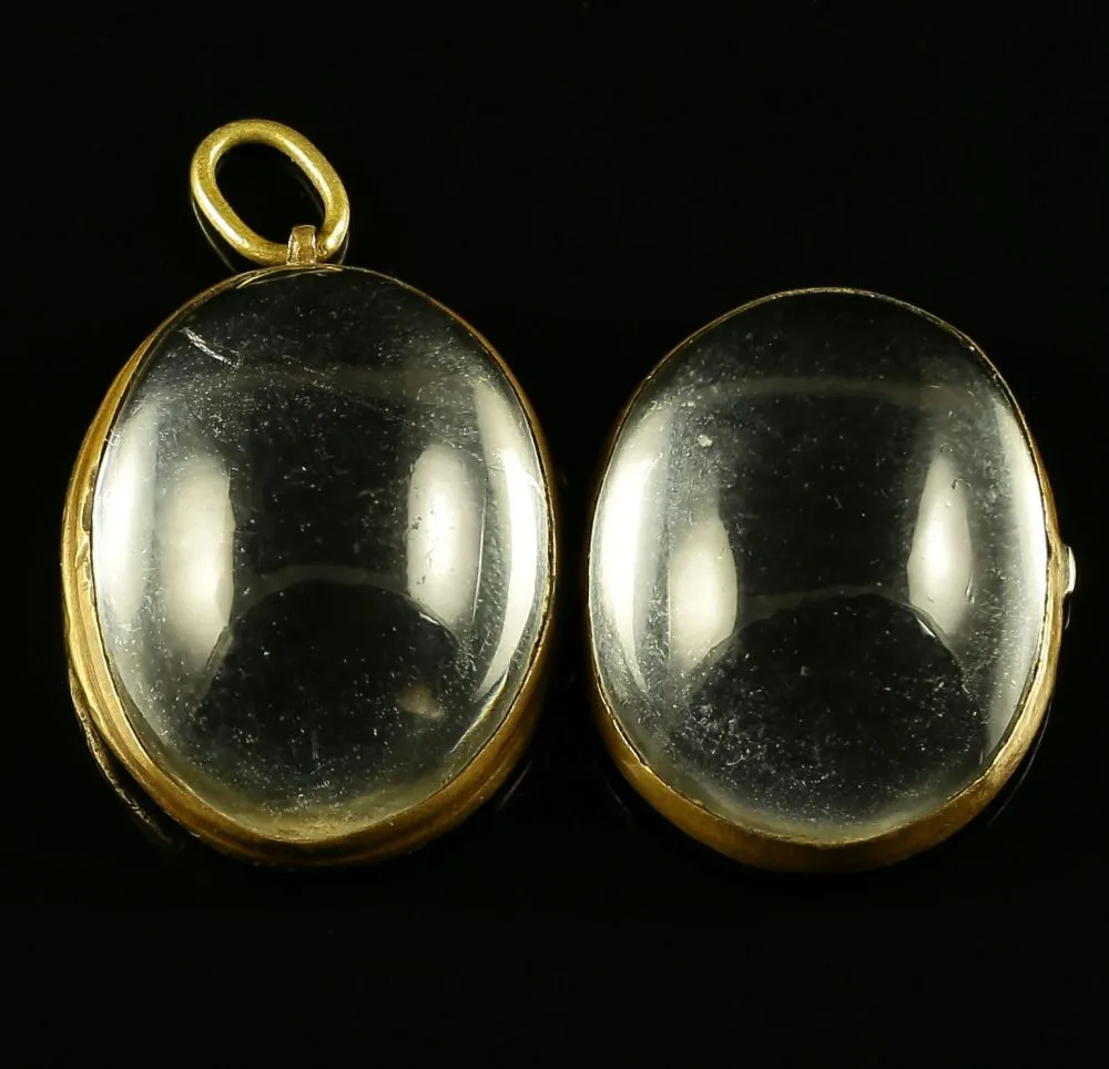 Antique Victorian Stuart Crystal Locket -  Circa 1860