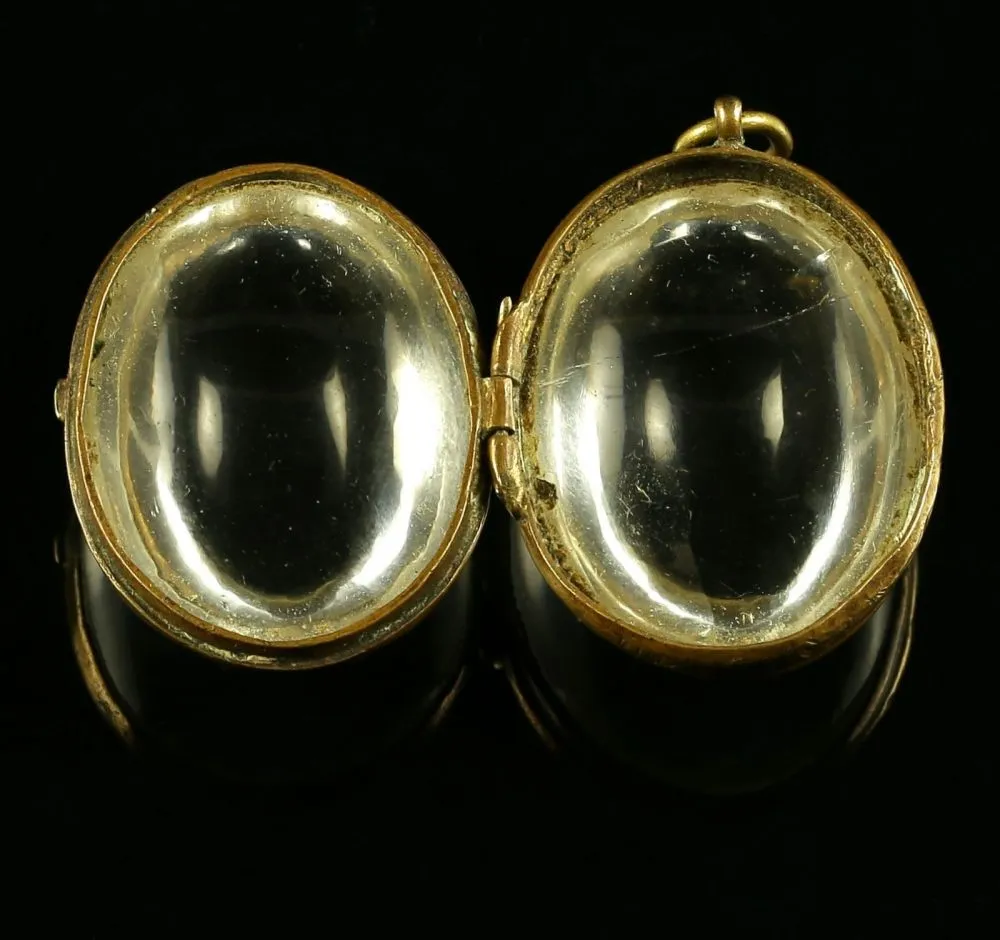 Antique Victorian Stuart Crystal Locket -  Circa 1860