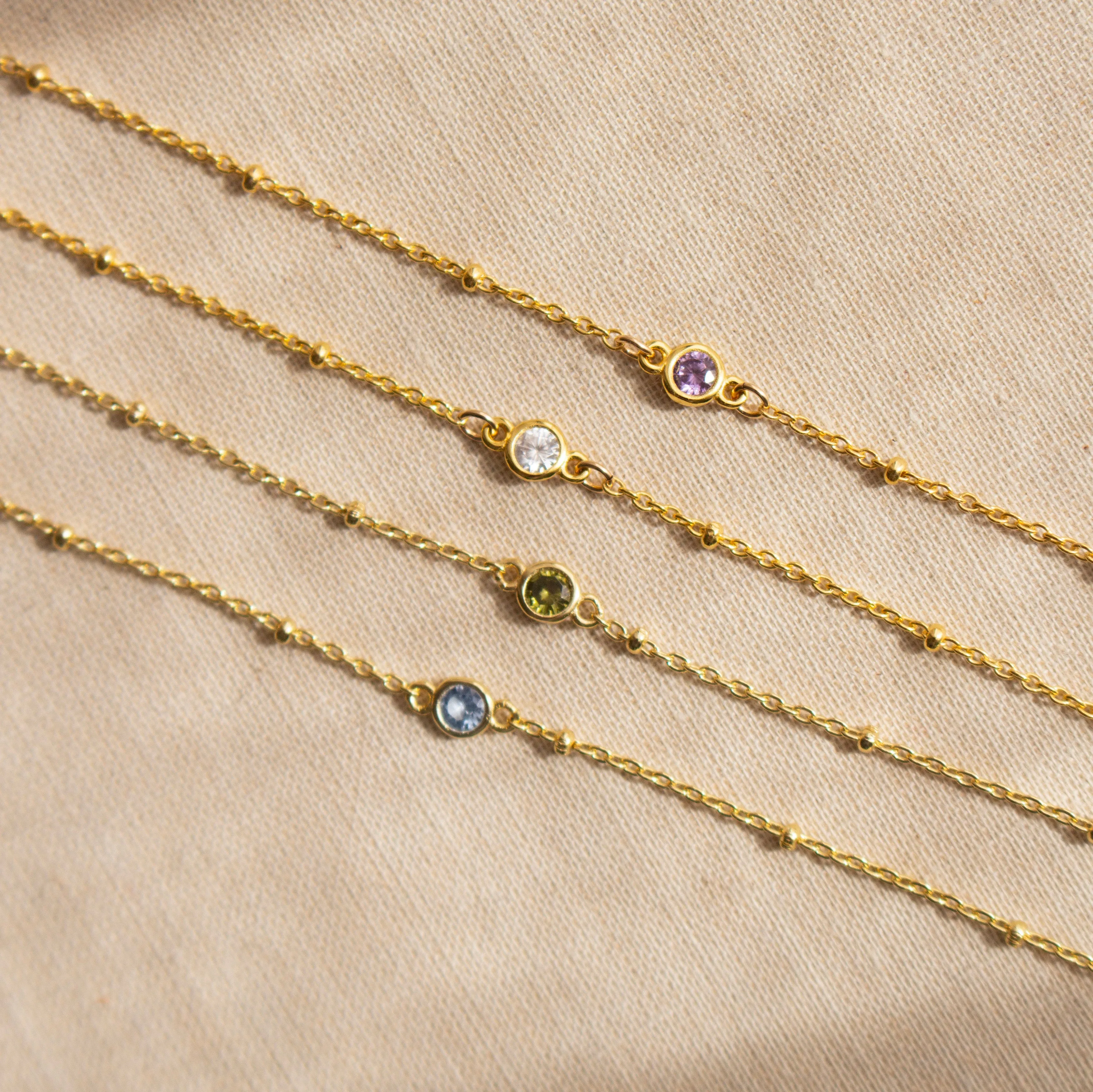 APRIL BIRTHSTONE BRACELET GOLD