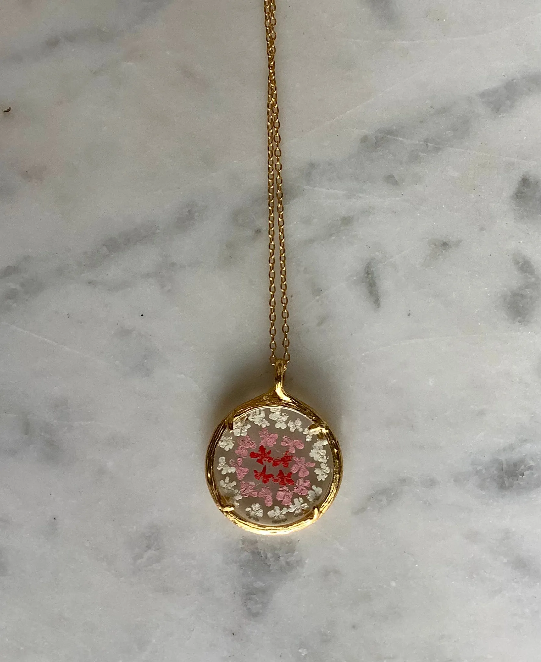 Baby’s Breath Locket Necklace