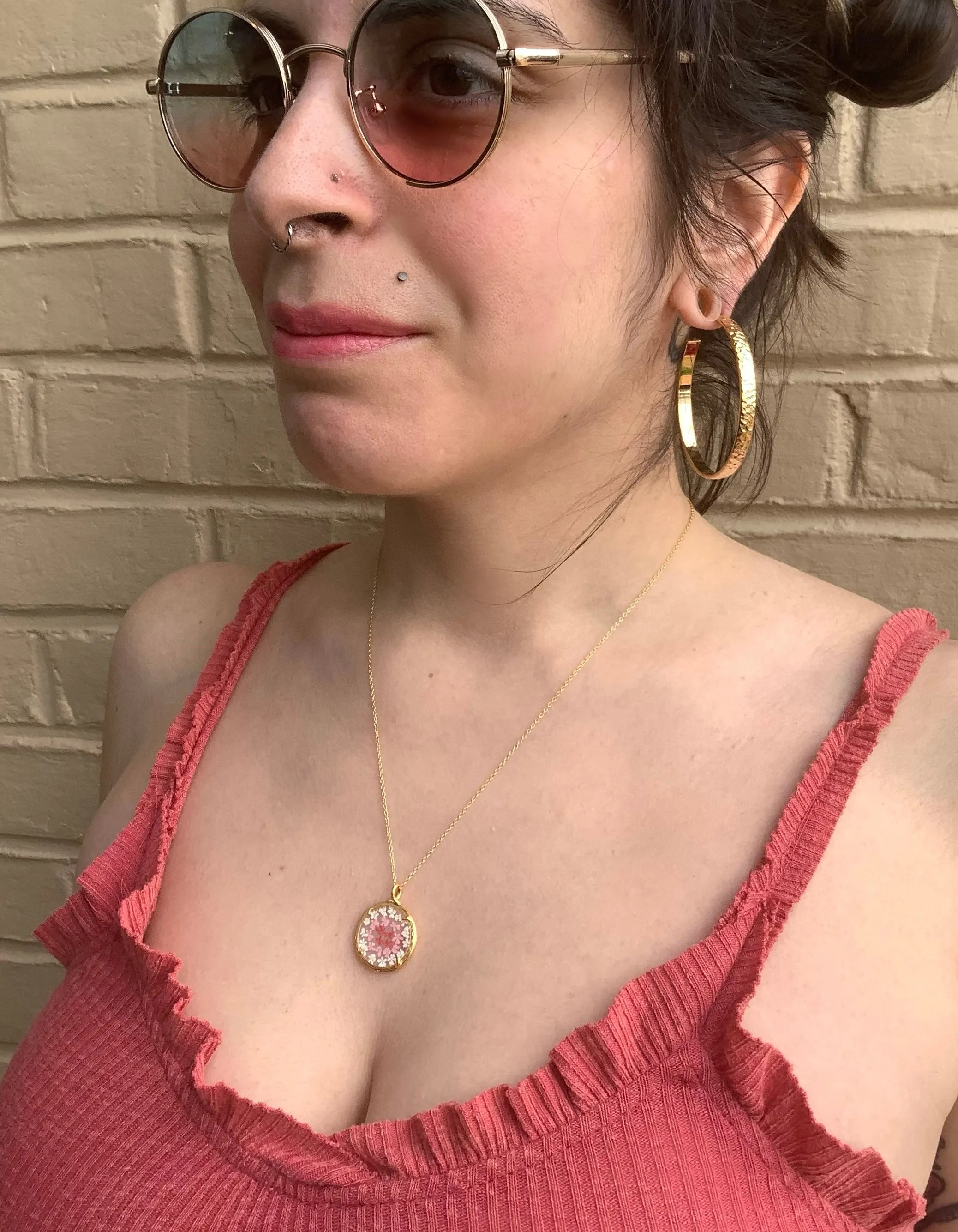 Baby’s Breath Locket Necklace