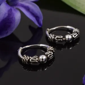 Bali Silver Hoop Earrings 'Dasa'