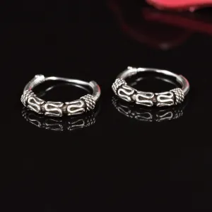 Bali Silver Hoop Earrings 'Laban'