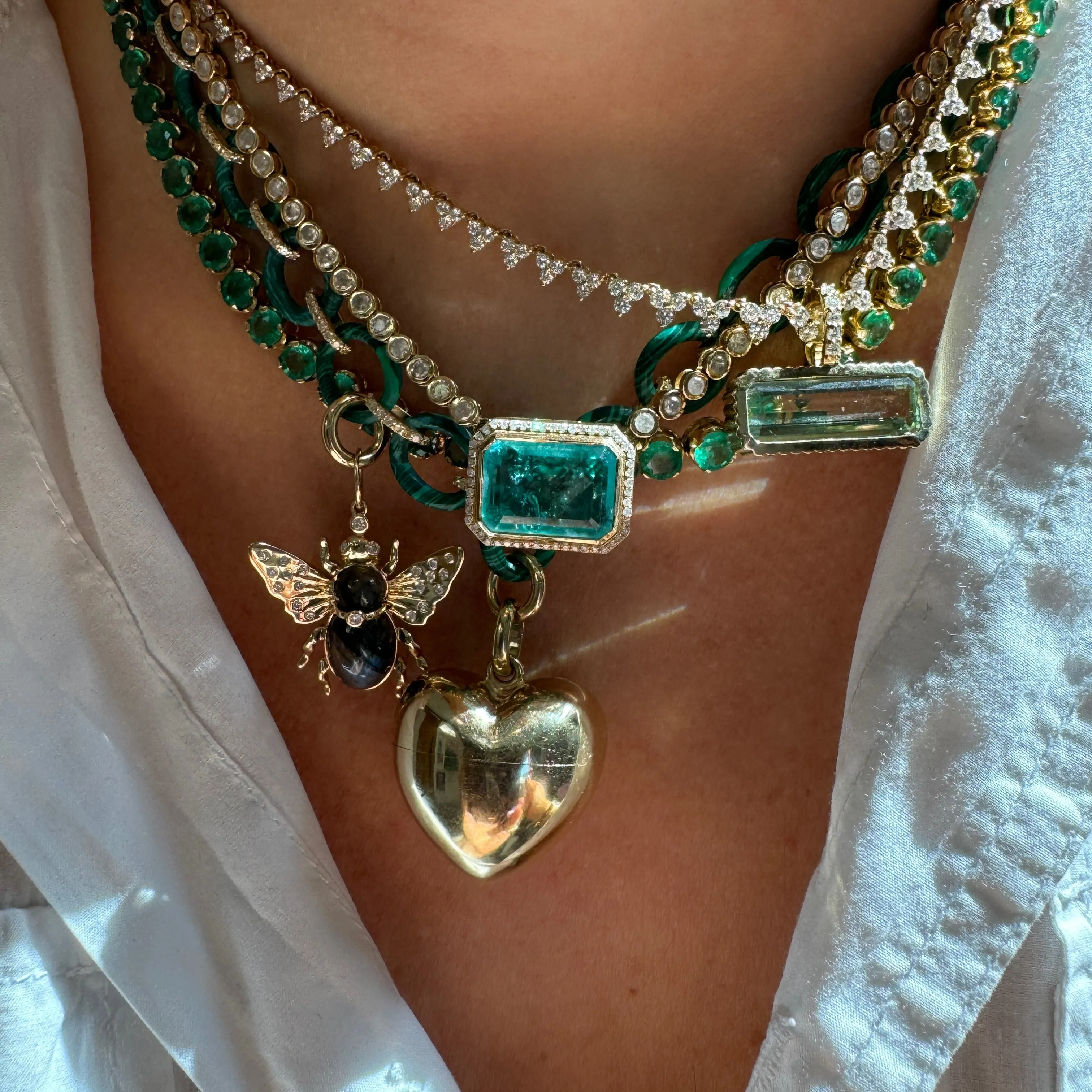 Big Gold Heart Locket Pendant