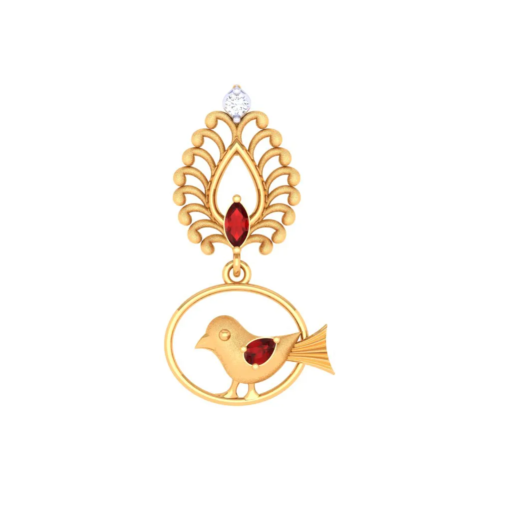 Bird Motif Diamond Locket